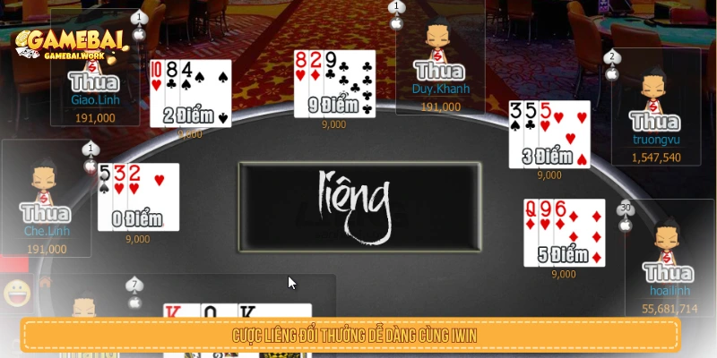Cược Liêng đổi thưởng dễ dàng cùng IWIN 